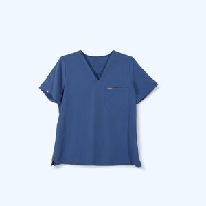 Figs Light Blue CATERINA ONE POCKET V-Neck Scrub Top